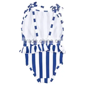 2017 New Style Kids Infant Custom Blue and White Stripe Swimsuit Children Bikini for Little Baby Girls Swimwear thumbnail-5