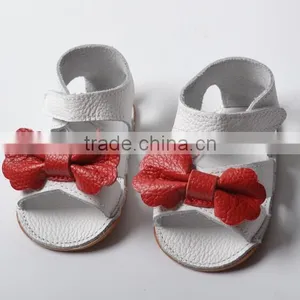 Genuine Leather Girl Summer Moccasins, Bow Design Baby Shoes thumbnail-4