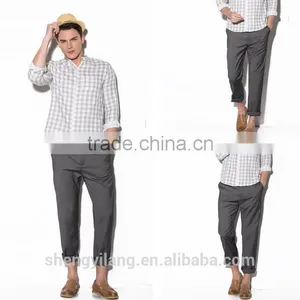 Mens Light Grey Soft Fabric Casual Woven Pants/trousers Factory Guanzghou thumbnail-1