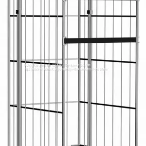 Supermarket Shopping Roll Pallet Cage Trolley Durable Folding Metal thumbnail-1