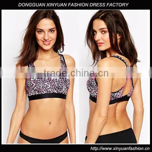 Custom Women Leopard Racer Back Sports Bra,Sexy Leopard Printed Sports Bodybuilding Bra For Ladies thumbnail-1