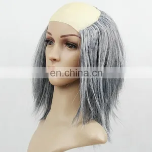 Old Man Grandpa Bald Baldy Patch Funny Party Wig thumbnail-1