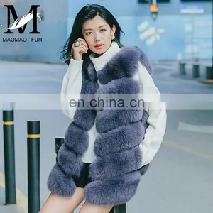 2016 Top Fashion Winter Warm Vest Wholesale Custom Real Fur Vest Fox Fur thumbnail-6