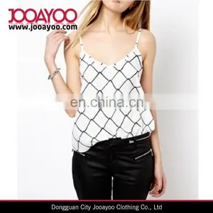 Wholesale uk Sleeveless Plaid Adjustable Shoulder Strap Ladies Fancy Tops thumbnail-1