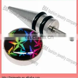 Rainbow Pentagram Wholesale False Plug Piericngs Fake Taper Cheap Jewelry Stainless Steel Body Jewelry China thumbnail-1