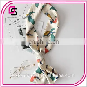The Spring and Autumn All-match Long Scarf Double Satin Scarf Small Korean Bow Tie thumbnail-3