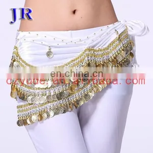 Crochet Gold Coins Belly Dance Hip Scarf Belt for Women Y-2028# thumbnail-4