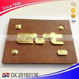 Metal Planted PU Leather Patch for Clothing thumbnail-1