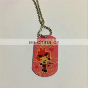 Lastest Style Printed Logo Zinc Alloy Dog Tag With Ball Chain thumbnail-1