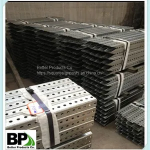 Galvanized Square Steel Road Traffic Sign Post With Holes thumbnail-4