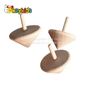New Hottest Educational Kids Wooden Spinning Top Toy in Natural Wood W01B078 thumbnail-1