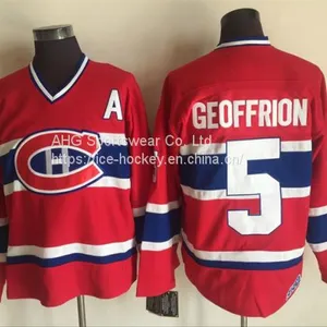 Montreal Canadiens #5 Geoffrion Throwback Red Jersey thumbnail-1