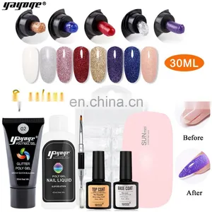 2020 Newest Glitter Poly Gel Poligel Nail Kit for Beginners Ship From UK US BE Warehouse thumbnail-6