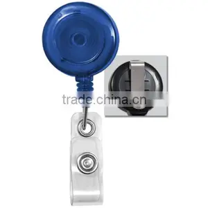 LOT OF 10 TRANSLUCENT BLUE ID HOLDER Reels BELT SLIDE CLIP Badge Work Card Pull thumbnail-1