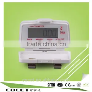 COCET High Quality of KFJ-23D 3D Sensor Pedometer With Clip ,digital Clock With 3 Dimension Step Counter thumbnail-1