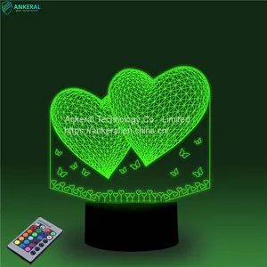 Love Heart Shape 3D Desk Lamp Best Promotional Gifts Half Price on Sale thumbnail-1