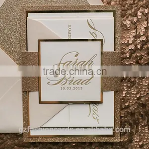 Wholesale Silver Envelope Wedding Invitation Card Glitter Quality Choice thumbnail-3