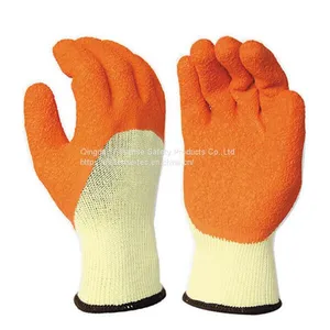 10Gauge 21S Cotton Liner Latex Crinkle 3/4 Coated Work Gloves thumbnail-1