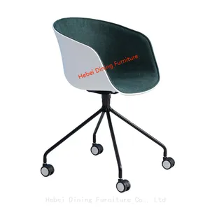 Dining Furniture Many Colors With Soft Neutral Fabric PP Plastic Chair With Wheels thumbnail-2