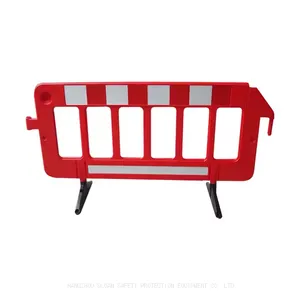 2 Meters Plastic Crash Traffic Barrier Fence No Parking & Crowd Control Pedestrian Crowd Control Crash Proof Traffic Barrier Red PE Road Barricade Parking Guardrail Warning Fence Safety Barrier thumbnail-1