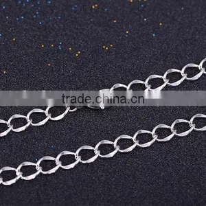 Hot Sales Wholesale Fashion Rhodium Plated Beautiful Curb Chain Of Necklace thumbnail-5
