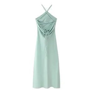 2025 Summer New Texture New Sexy French Satin Strap Dress thumbnail-1