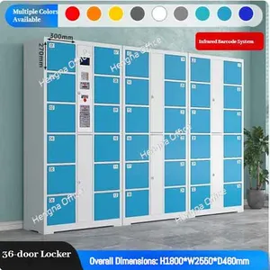 Custom Electronic Parcel Locker Hengna Brand Blue/Green/Red Color Options School University Campus Student Storage Solution thumbnail-1