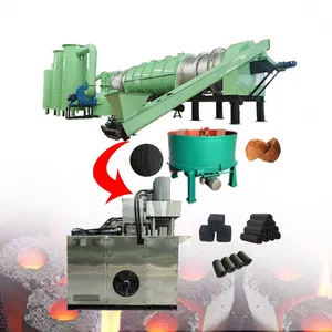 Sawdust Carbonization Mixing And Forming Production Line Barbecue Charcoal Making Machine thumbnail-1