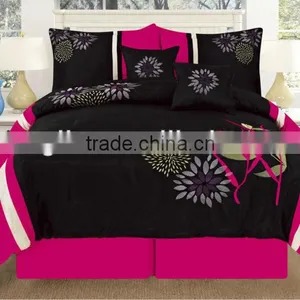 6Pcs Embroideried Faux Silk Comforter Set Queen Size thumbnail-1