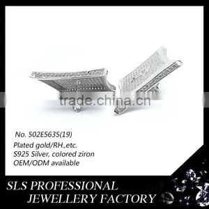 2016 Fashion American Style Jewelry 925 Silver White Zircon Rhodium Plated Stud Earrings From Sls Jewelry thumbnail-4