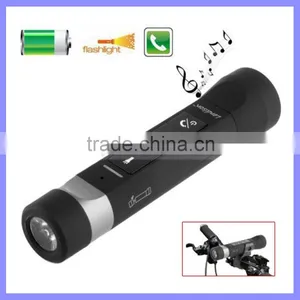Round Portable Bluetooth LED Flashlight Riding Bike Speaker With Torch Holder thumbnail-1