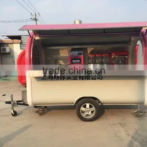 Pink and White Food Cart Food Truck Hot Dog Hamburger Ice Cream Traction Cart thumbnail-1