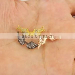 CZ6623 Mirco cz Pave Wing Bracelet Charm Connector,charms for Bracelet Making thumbnail-2