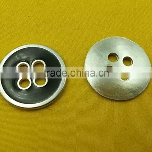 28mm Black Enamelled 4 Holes Metal Sew-on Button For Ladies Wear -- MS34727 thumbnail-4