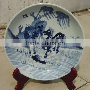 Chinese Antique Blue and White Porcelain Dish thumbnail-1