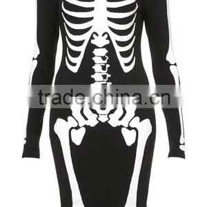 Hot Sales Petite Skeleton Bodycon Dress Halloween Costume BW1169 thumbnail-1