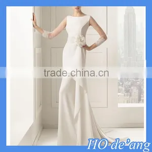 HOGIFT Slim Fishtail Lace Wedding Dress,Sexy Mermaid Wedding Dress 2016,High-grade Elegant Lace Halter Custom Wedding thumbnail-1