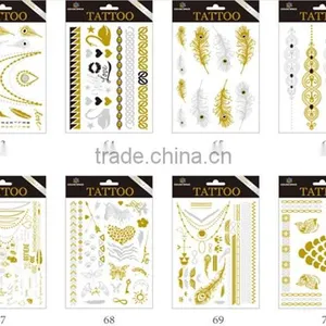 Metallic Gold Silver Black Jewelry Temporary Bling Tattoo thumbnail-2