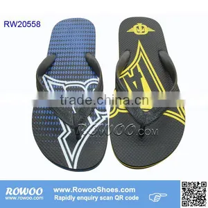 Black Simple EVA Man Flip Flops Slipper Beach Shoes thumbnail-2