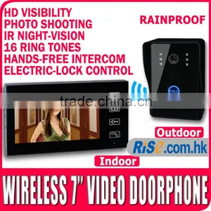 Color Video Handsfree Intercom Camera IR Night Vision 7" Wireless Door Phone Bell thumbnail-1