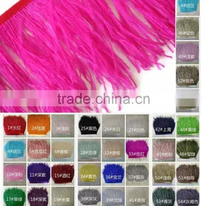 Factory Wholesale 15-20cm Thicken Ostrich Feather Trim Moq 5m/color thumbnail-1
