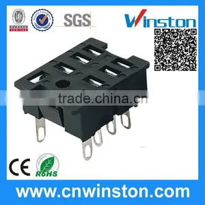 PT-08 General Miniature Black Color 300V 10A 8 Pins Square Type Electro-magnetic Industrial Power Relay Socket With CE thumbnail-1