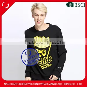 Wholesale Custom 100 Polyester Mens Printed Pullover Sweatshirt thumbnail-1