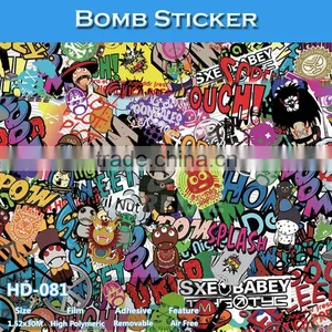 HD-081 Colorful Design Printing Bomb Sticker Vehicle Body Decoration thumbnail-1