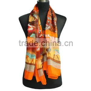 Digital Print Silk Scarf thumbnail-1