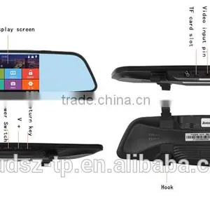 Radar Detector With Car Dvr Camera 1080p Dual Lens Vehicle Carcam hd Car Dvr With Car Dvr Rearview Mirror(X6) thumbnail-4