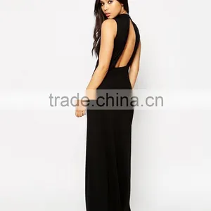 Dongguan Trade Assurance Manufacutre Column Maxi Dress Long Summer 2016 With High Neck thumbnail-2