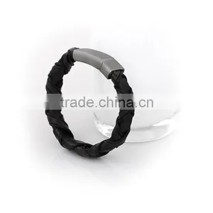 Magnet Clasp Bracelet Bead Stainless Steel Handmade Leather Bracelet thumbnail-3