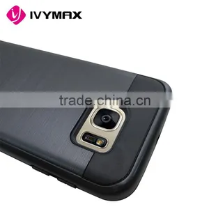 IVYMAX 2016 Hot Selling Brushed Metal Texture Black Hybrid Case Cover For Glaxy S7 G930 G930FD thumbnail-3