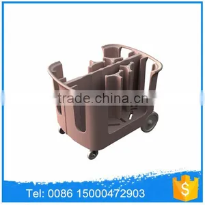 Otomoulded PE Adjustable Tray Caddies, Dish Dollies, Dish Carts for Transporting Dishes thumbnail-3